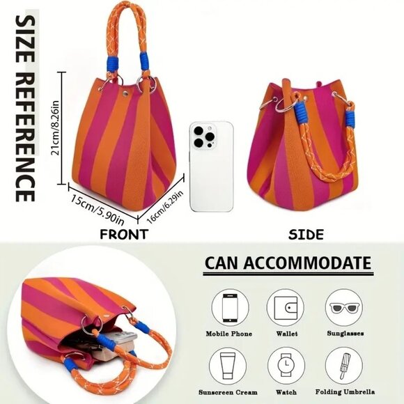 NWT - Vibrant Vintage-Inspired Bucket Tote (SKU #0479) - Picture 7 of 8